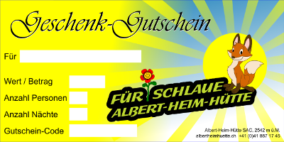 Albert-Heim-Hütte Geschenk Gutschein